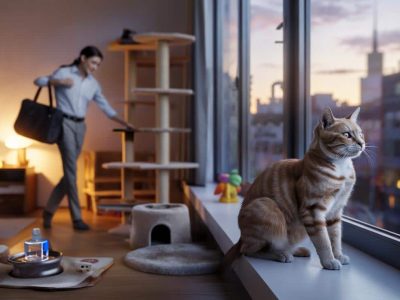 Beruf, Stress, langer Arbeitstag: Ist ein Wohnungskatze trotzdem glücklich?