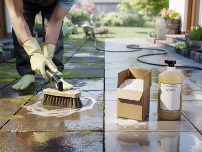 Nie mehr Hochdruckreiniger: Mit diesem 2‑Produkte‑Trick wird die Terrasse wieder sauber